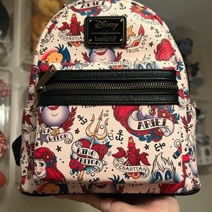 Loungefly Little Mermaid Tattoo mini backpack NWT